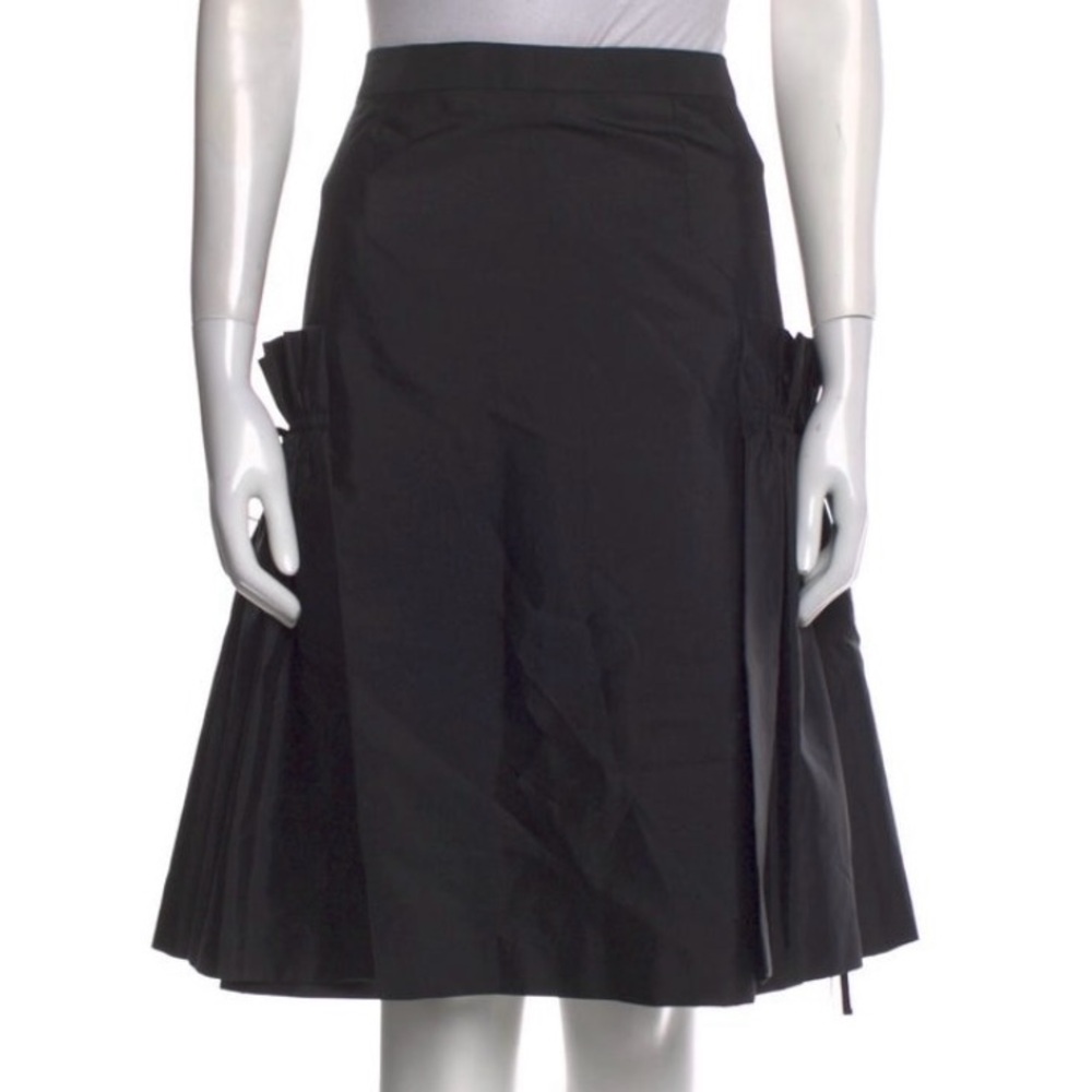 Adeam black cotton polyester knee length skirt fits like US 8
